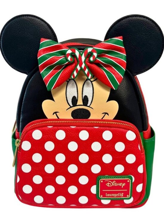 Loungefly Disney Minnie Mouse Holiday Interchangeable Bows Backpack NWT main image 6